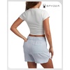 image:imageSpyder Womens Shorts  Lightweight Breathable Woven Pull On Side PocketsMist Blue