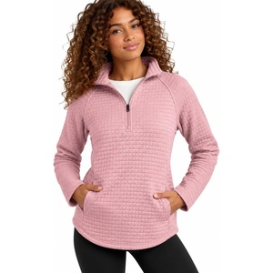 image:imageSpyder Womens Quarter Zip Pullover Sweatshirt  Mock Neck Knit FleeceMauve Rose