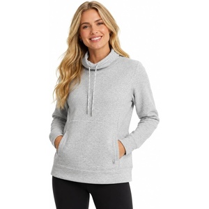 image:imageSpyder Womens Sweatshirt  Wind Resistant Cowl Neck Plush Fleece TopLight Heather Grey