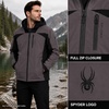 image:imageSpyder Mens Insulated Hooded Jacket Full Zip Water Resistant WindbreakerPolar Glacier