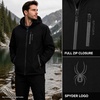 image:imageSpyder Mens Insulated Hooded Jacket Full Zip Water Resistant WindbreakerStealth Black