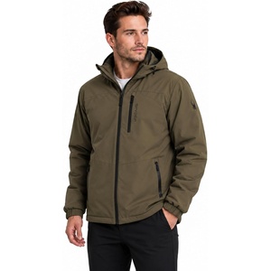 image:imageSpyder Mens Insulated Hooded Jacket Full Zip Water Resistant WindbreakerMilitary