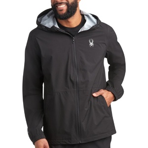 image:imageSpyder Mens Rain Jacket  Waterproof Lightweight Hooded WindbreakerBlack