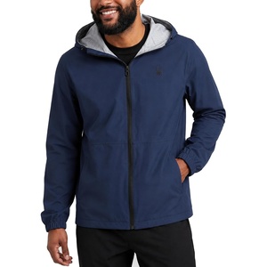 image:imageSpyder Mens Rain Jacket  Waterproof Lightweight Hooded WindbreakerDark Navy