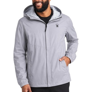 image:imageSpyder Mens Rain Jacket  Waterproof Lightweight Hooded WindbreakerPewter