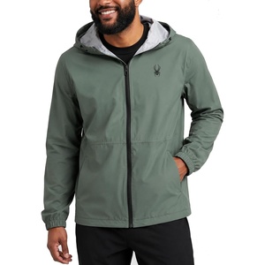 image:imageSpyder Mens Rain Jacket  Waterproof Lightweight Hooded WindbreakerSpruce Green