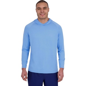 image:imageSpyder Mens Hooded Long Sleeve Rashguard  QuickDry Swim Shirt Sun Protection Performance HoodieAzure
