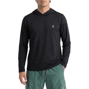 image:imageSpyder Mens Hooded Long Sleeve Rashguard  QuickDry Swim Shirt Sun Protection Performance HoodieBlack