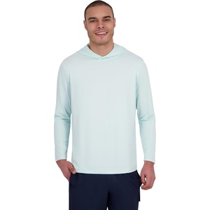 image:imageSpyder Mens Hooded Long Sleeve Rashguard  QuickDry Swim Shirt Sun Protection TopBlue Glass