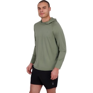 image:imageSpyder Mens Hooded Long Sleeve Rashguard  QuickDry Swim Shirt Sun Protection TopSea Green