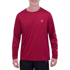image:imageSpyder Mens Long Sleeve Rashguard  QuickDry Swim Shirt Sun Protection Performance Long Sleeve TopRed