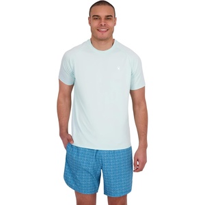 image:imageSpyder Mens Short Sleeve Rashguard  QuickDry Swim Shirt with Sun Protection Performance TopBlugrass