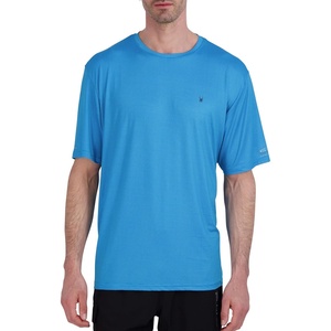 image:imageSpyder Mens Short Sleeve Rashguard  QuickDry Swim Shirt with Sun Protection Performance TopCerulean