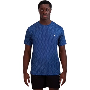 image:imageSpyder Mens Short Sleeve Rashguard  QuickDry Swim Shirt with Sun Protection Performance TopSea