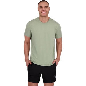 image:imageSpyder Mens Short Sleeve Rashguard  QuickDry Swim Shirt with Sun Protection Performance TopSea Green