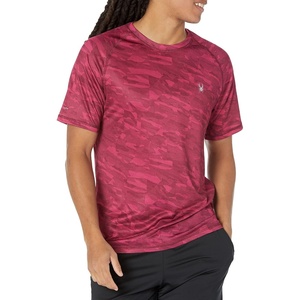 image:imageSpyder Mens Short Sleeve Rashguard  QuickDry Swim Shirt with Sun Protection Performance TopWine