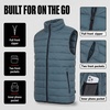 image:imageSpyder Mens Puffer Vest  Packable Lightweight Lycra Binding Zip PocketsBlue Slate