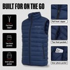 image:imageSpyder Mens Puffer Vest  Packable Lightweight Lycra Binding Zip PocketsNavy Tonal